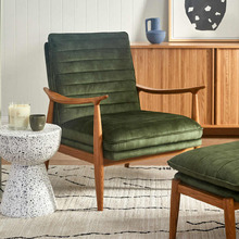 Olive Green Aldric Velvet Armchair